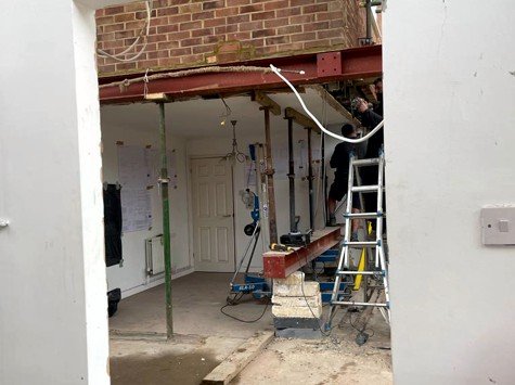 steel beam installation